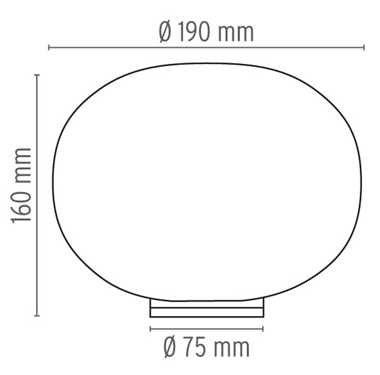 Flos Glo-Ball Basic Zero bordlampe 19cm - med dimmer