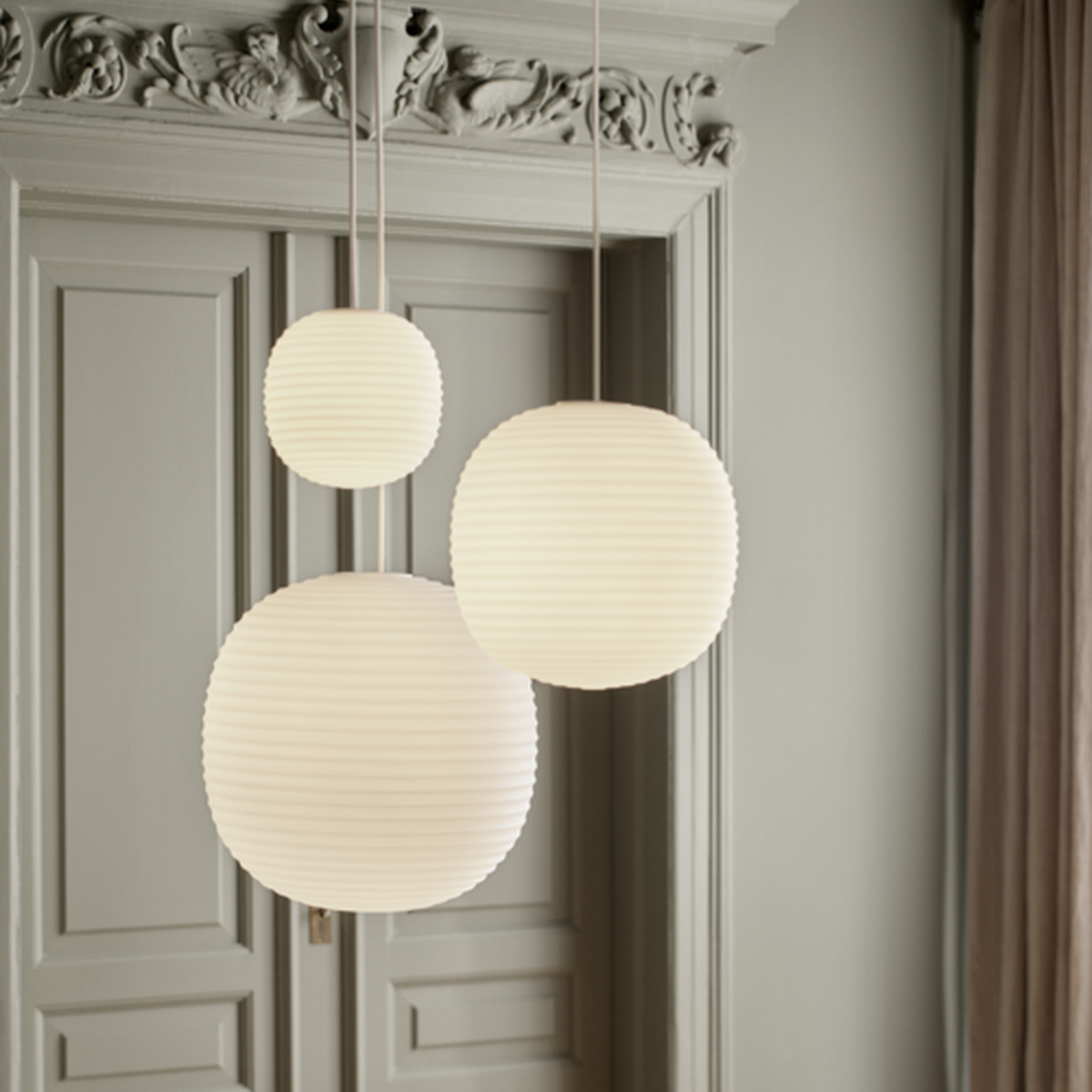 Lantern takpendel medium 30 cm - Hvit