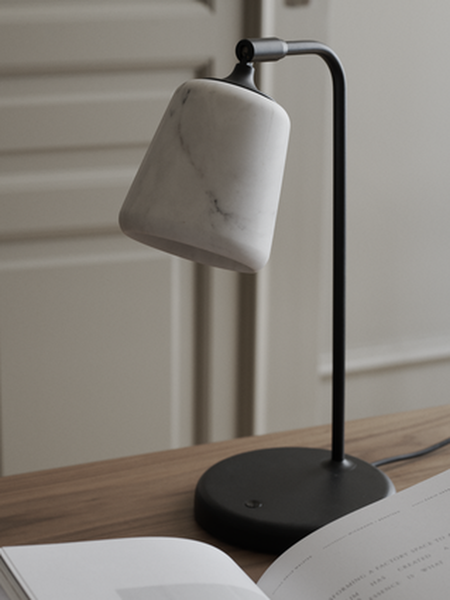 Material Bordlampe - Hvit Marmor