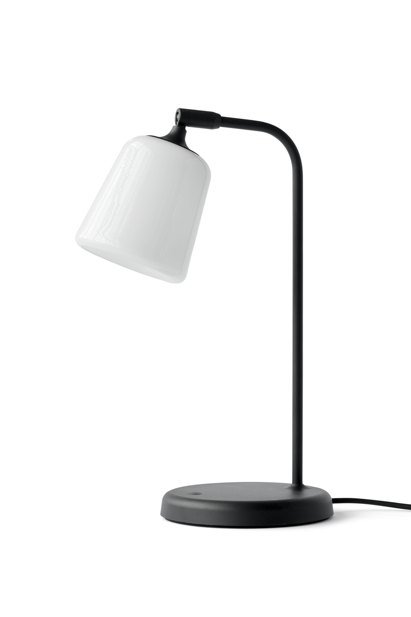Material Bordlampe - Hvit Opal Glass