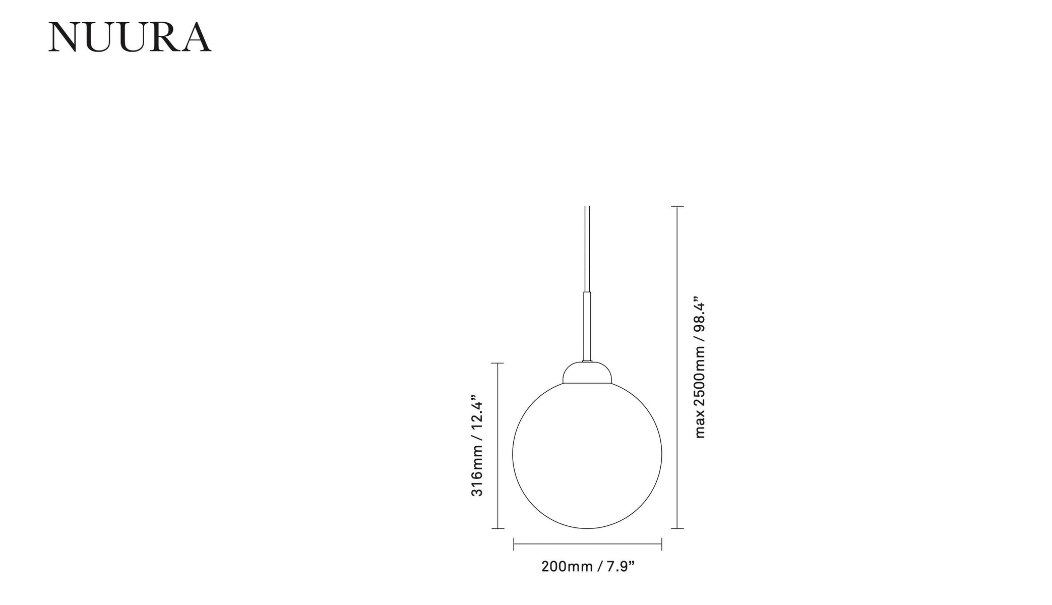 Nuura Apiales 1 taklampe - Satin svart/ opal
