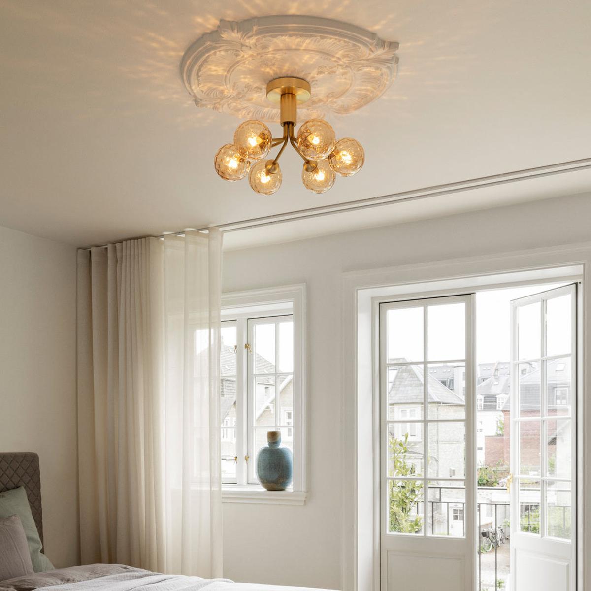 Nuura Apiales 6 taklampe børstet messing / optic gold glass