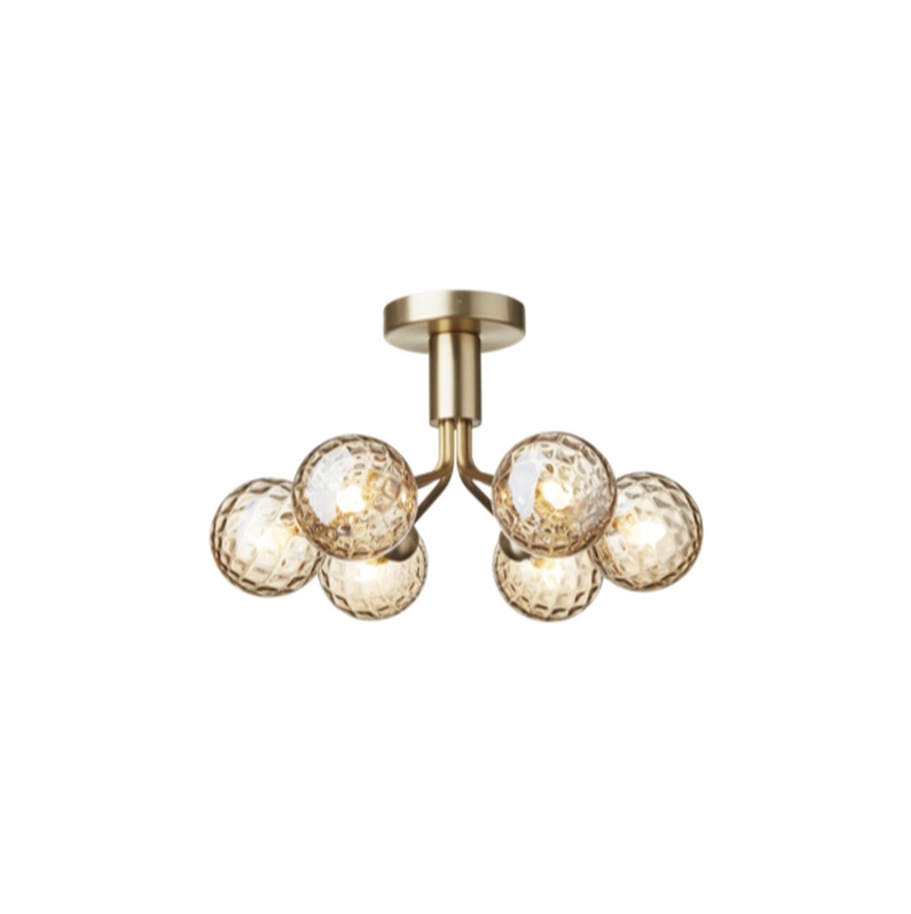 Nuura Apiales 6 taklampe børstet messing / optic gold glass