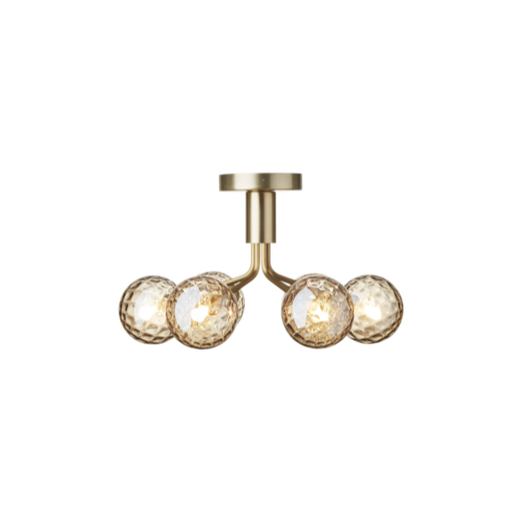 Nuura Apiales 6 taklampe børstet messing / optic gold glass