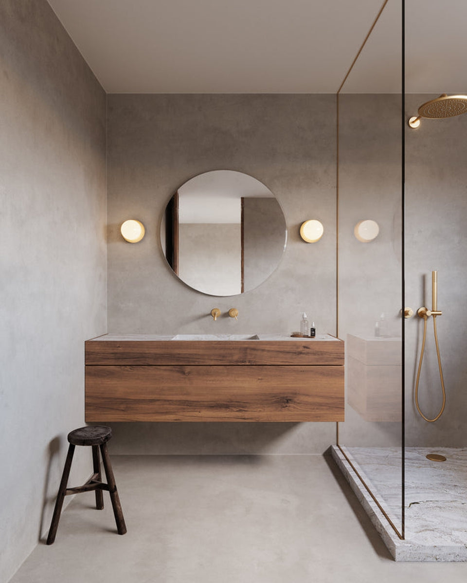 Nuura Liila 1 vegglampe/taklampe - medium - nordic gold / opal