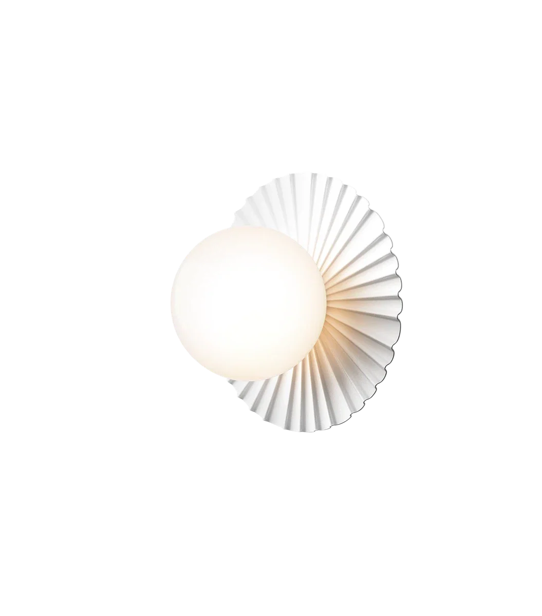 Nuura Liila Muuse vegglampe/taklampe - small - Hvit / opal