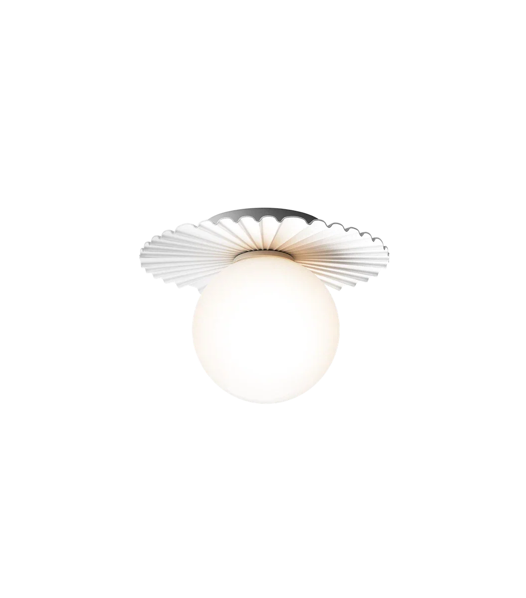 Nuura Liila Muuse vegglampe/taklampe - small - Hvit / opal
