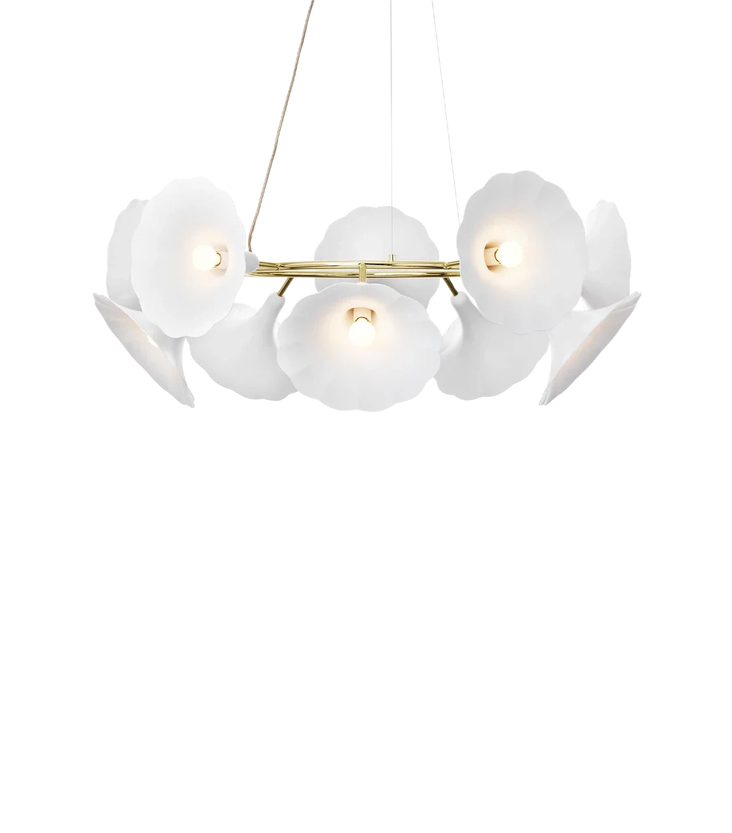 Nuura Petalii 10 taklampe Hvit/messing