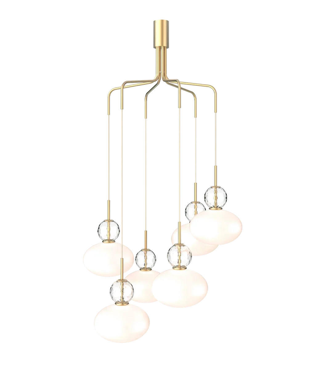 Nuura Rizzatto cluster 6 taklampe Hvit/messing